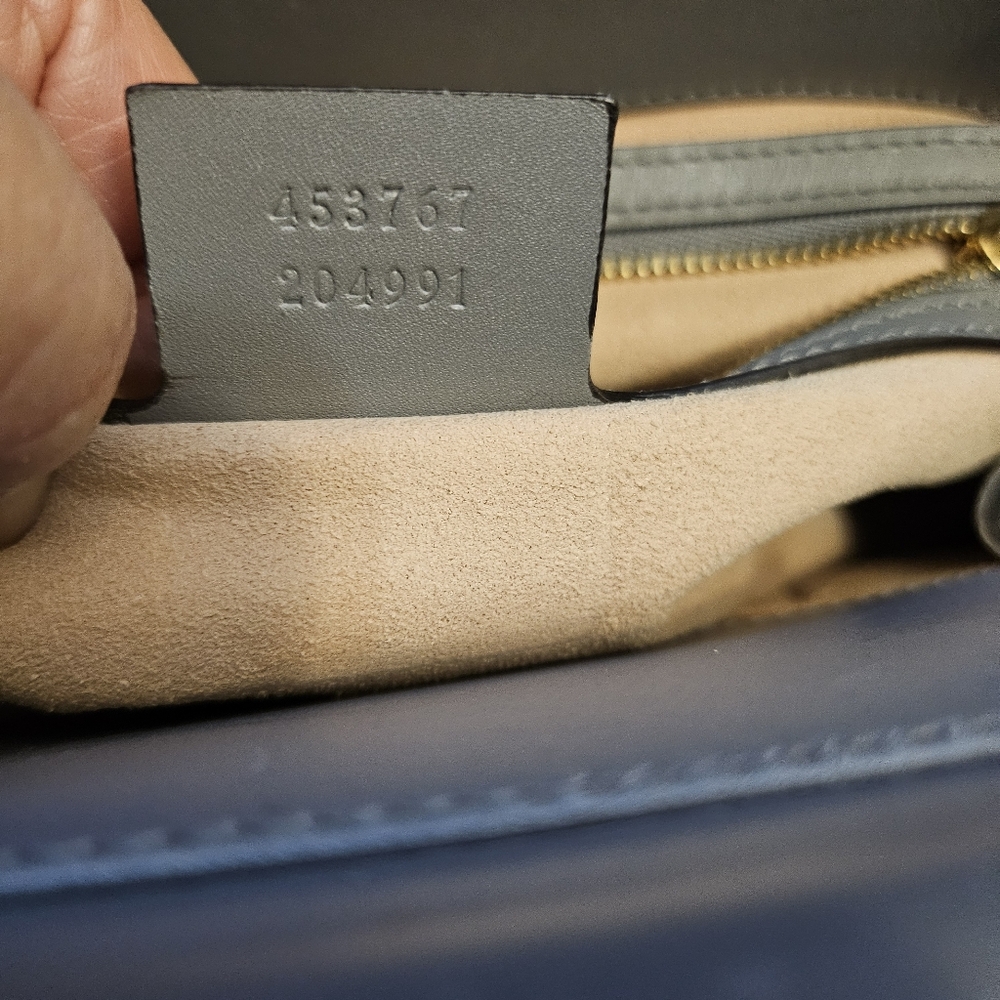 Authentic Gucci gray Leather bamboo handle 2 way bag - Picture 10 of 10